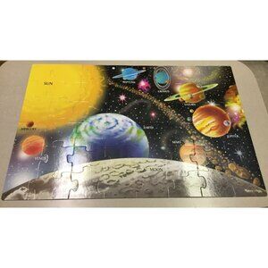 Melissa & Doug Solar System Jumbo Floor Puzzle 48 pc Used Jigsaw Kids 24”x36”